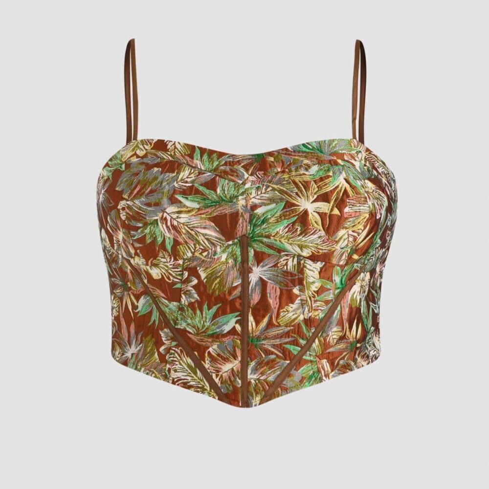 Cider NWT Wet & Wild Corset Top Zip Large